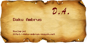 Daku Ambrus névjegykártya